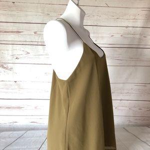 Racer back chiffon tank top green